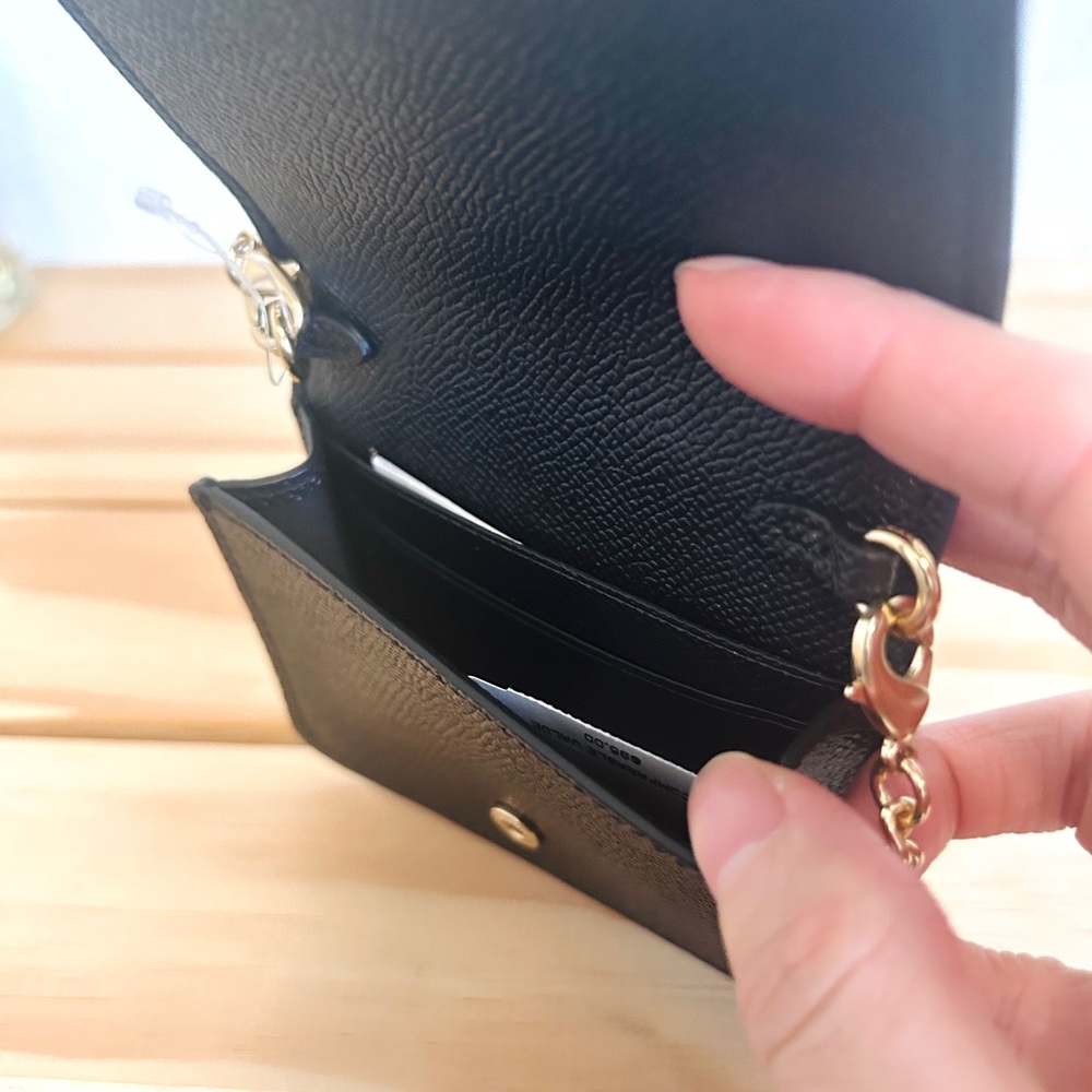 NWT🍎Coach Mini Wallet On A Chain in Black Bag Card Case C0059 Gift Casual Summer - Picture 4 of 6